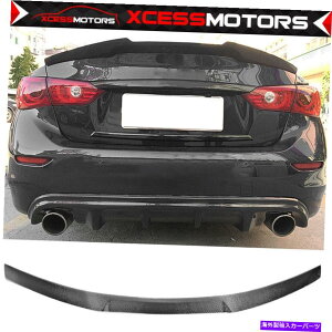 CO GAp[c tBbg14-22CtBjeBQ50M4X^CAgNX|C[EBOAJ[{t@Co[ Fits 14-22 Infiniti Q50 M4 Style Rear Trunk Spoiler Wing Real Carbon Fiber