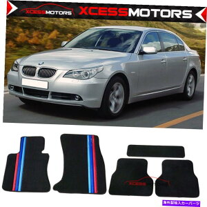 CO GAp[c tBbg04-09 BMW E60 5V[YOEt@Ng[ubNiCtA}bgw/ 3FXgCv Fit 04-09 BMW E60 5 Series OE Factory Black Nylon Floor Mats W/ 3 Colors Stripes
