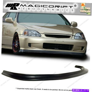 CO GAp[c 99-00z_VrbNEK EK EK EK EK EK9 MDAX^Ctgop[tbgXvb^[l^obv For 99-00 Honda Civic EK EK9 MDA Style Front Bumper Flat Splitter Spoiler Lip