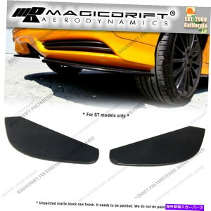 �C�O�� �G�A���p�[�c 13 14�t�H�[�h�t�H�[�J�X�Z���g���A�o���p�[���b�v�X�T�C�h�X�|�C���[�X�v���b�^�[�|���E���^��mk3 For 13 14 Ford Focus ST Rear Bumper Lips Side Spoiler Splitter Polyurethane MK3�y���s�A