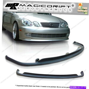 CO GAp[c 98-05NTXGS300/GS400/GS430tgop[`bvLbgubN|E^ For 98-05 Lexus GS300/GS400/GS430 Front Bumper Chin Lip Kit Black Polyurethane