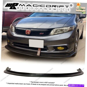 CO GAp[c 2012Nz_VrbNZ_4DR MDAX^Ctgop[bv`Xvb^[Lbg For 2012 Honda Civic Sedan 4dr MDA Style Front Bumper Lip Chin Splitter Kit