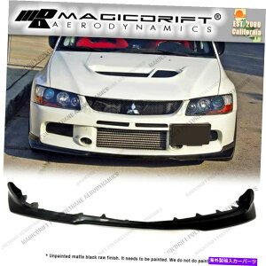 �C�O�� �G�A���p�[�c 06-07�̎O�H�����T�[EVO 9 IX�E���^���t�����g�o���p�[���b�v�`���l�^�o��PU For 06-07 Mitsubishi Lancer EVO 9 IX Urethane Front Bumper Lip Chin Spoiler PU�y���s�A���i�z
