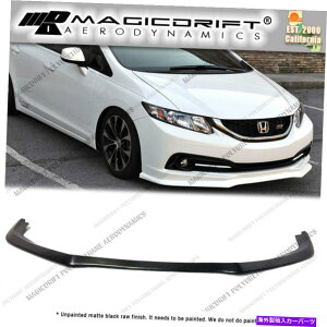 CO GAp[c 13-15̃z_VrbNZ_4drƂăGAX^Ctgop[bv`Xvb^[Lbg For 13-15 Honda Civic Sedan 4dr AS Aero Style Front Bumper Lip Chin Splitter Kit