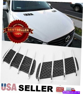 CO GAp[c {lbgGWxgOO[o[XN[vJo[LbgYp Black Bonnet Hood Engine Vent Grille Grill Louvered Scoop Cover Kit For Nissan