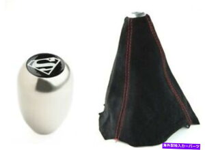 CO GAp[c X[p[}N}jAVtgmu +ԂXeb`XG[hu[cOEMV[gVt^[ SUPERMAN CHROME MANUAL SHIFT KNOB + RED STITCH SUEDE BOOT FOR OEM SHORT SHIFTER
