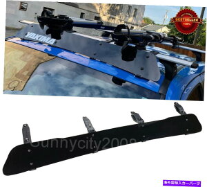 CO GAp[c 53 "x6"ubN[tbN͕⋋ftN^[NXo[oXPbgtBbgtH[hV{[ 53"x6" Black Roof Rack Wind Faring Deflector For Cross Bar Basket Fit Ford Chevy