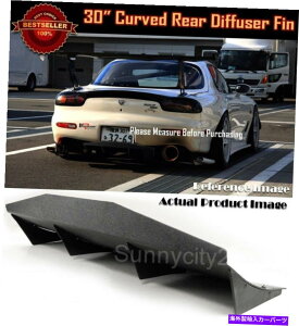 CO GAp[c 30 "x 12" ABSubNjo[TAop[4tBpȂfBt[U[Ji[htH[h 30" x 12" ABS Black Universal Rear Bumper 4 Fins Curved Diffuser Canard For Ford