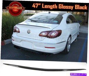 CO GAp[c 47 "VW|VF̂߂̃jo[T̂鍕AgNfbLbvX|C[EBO 47" Universal Glossy Black Rear Trunk Deck Lip Spoiler Wing For VW Porsche