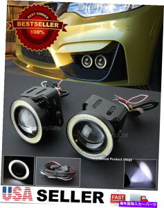 CO GAp[c 3 "zCgDRLRuLEDn[OvWFN^[tHOCgvtg^TCIpC[ 3" White DRL COB LED Halo Ring Projector Fog Light Lamp w/ Wire For Toyota Scion