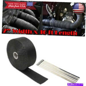 CO GAp[c ubN2 "15tB[grCwb_[_EpCvpCvq[gbvtH[hV{[_bW Black 2" 15ft Exhaust Header Downpipe Pipe Heat Wrap For Ford Chevy Dodge