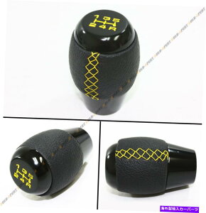 CO GAp[c Mitsubishi Evo Lancer 7 8 9 xubNU[}jAVtgmu+F̃Xeb`p FOR MITSUBISHI EVO LANCER 7 8 9 X BLACK LEATHER MANUAL SHIFT KNOB+ YELLOW STITCH