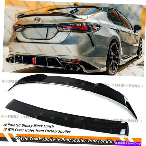 CO GAp[c 18-23g^JvX^Ĉ鍕gNW +AEBhE[tl^o FOR 18-23 TOYOTA CAMRY V STYLE GLOSSY BLACK TRUNK LID + REAR WINDOW ROOF SPOILER