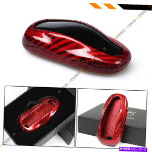 CO GAp[c 2012-18 Tesla Model SL[FOB[g̍؂ȃbhJ[{t@Co[L[P[XJo[ LUXURY RED CARBON FIBER KEY CASE COVER FOR 2012-18 TESLA MODEL S KEY FOB REMOTE