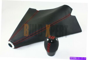 CO GAp[c M10 x 1.5bh5Xs[hVtgmubhXeb` +z_pubNU[u[c M10 X 1.5 RED 5 SPEED SHIFT KNOB RED STITCHING + BLACK LEATHER BOOT FOR HONDA