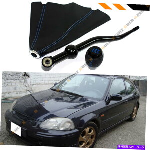 CO GAp[c 88-00z_VrbNuNu[fAxhV[gVt^[ +Vtgmu +U[u[c FOR 88-00 HONDA CIVIC BLK BLUE DUAL BEND SHORT SHIFTER+SHIFT KNOB + LEATHER BOOT