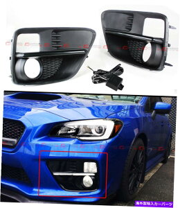 CO GAp[c 2015-17̃XoWRX STI VAtHOCgx[Jo[ +F̔LED DRL FOR 2015-17 SUBARU WRX STi VA FOG LIGHT BEZEL COVER + SMOKE TINTED WHITE LED DRL