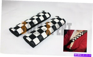 CO GAp[c 2002-2013 Mini Cooper S Checkered Leather Flag ComfortV[gxgV_[pbhX 2 2002-2013 MINI COOPER S CHECKERED LEATHER FLAG COMFORT SEATBELT SHOULDER PAD X 2