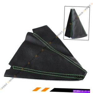 CO GAp[c PVCU[}jAVtgu[cJo[΂̃Xeb`̃q_C BLACK PVC LEATHER MANUAL SHIFT BOOT COVER WITH GREEN STITCHING FOR HYUNDAI