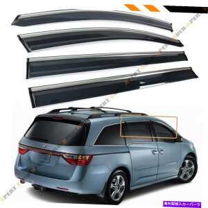 CO GAp[c 2011 - 17Nz_IfbZCNbvINgEBhEoCU[CK[hftN^[ FOR 2011-17 HONDA ODYSSEY CLIP-ON CHROME TRIM WINDOW VISOR RAIN GUARD DEFLECTOR