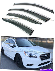 CO GAp[c 2015-19̃XoKV[Z_NbvIX[NeBgEBhEoCU[w/Ng FOR 2015-19 SUBARU LEGACY SEDAN CLIP-ON SMOKE TINTED WINDOW VISOR W/ CHROME TRIM
