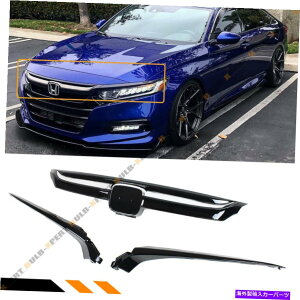 CO GAp[c 2018-2020z_AR[ĥBlkX|[cX^CtgOw/NK[jbV For 2018-2020 Honda Accord Glossy Blk Sport Style Front Grille W/ Chrome Garnish