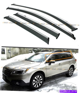 CO GAp[c 2015-19̉̉̐FtTChEBhEoCU[̃XoAEgobNNbv/Ngt FOR 2015-19 SUBARU OUTBACK CLIP ON SMOKE TINTED SIDE WINDOW VISOR W/ CHROME TRIM