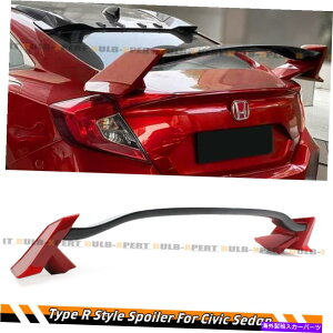 CO GAp[c 2016-2021z_VrbN4hAZ_2g[bhuN^CvRX^Cl^oEBO FOR 2016-2021 HONDA CIVIC 4 DOOR SEDAN 2 TONE RED BLK TYPE R STYLE SPOILER WING