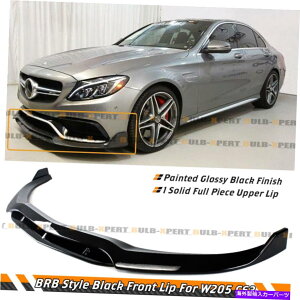 CO GAp[c 2015-2021ZfXxcW205 C63 AMG SOXubNBX^Ctgop[bv FOR 2015-2021 MERCEDES BENZ W205 C63 AMG S GLOSS BLACK B STYLE FRONT BUMPER LIP