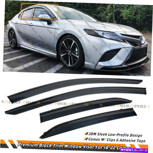 CO GAp[c 2018-2023g^JNbvIubNgEBhEoCU[CK[hftN^[ FOR 2018-2023 TOYOTA CAMRY CLIP-ON BLACK TRIM WINDOW VISOR RAIN GUARD DEFLECTOR