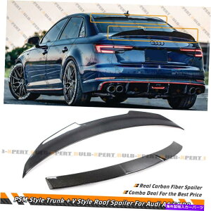 CO GAp[c 17-22AEfBA4 S4 B9J[{t@Co[AEBhE[t + PSMX^CgNX|C[ FOR 17-22 AUDI A4 S4 B9 CARBON FIBER REAR WINDOW ROOF + PSM STYLE TRUNK SPOILER