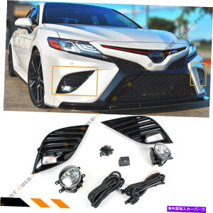 CO GAp[c 18-2020̃g^JZXZNvCgx[Jo[ + LEDNAYLbg FOR 18-2020 TOYOTA CAMRY SE XSE FOG LAMP LIGHT BEZEL COVER + LED CLEAR LENS KIT
