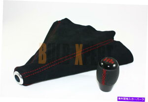 CO GAp[c M10 x 1.5U[6Xs[hVtgmubhXeb` +z_pubNXG[hu[c M10 X 1.5 LEATHER 6 SPEED SHIFT KNOB RED STITCHING + BLACK SUEDE BOOT FOR HONDA
