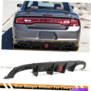CO GAp[c 12-14̃_bW[dSRT 8NAbhGL][XgAop[fBt[U[tbhtN^[ For 12-14 Dodge Charger SRT 8 Quad Exhaust Rear Bumper Diffuser W/ Red Reflector