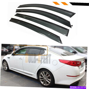 CO GAp[c 2011N2015ÑubNgtBbgtEBhEoCU[̉F̃Nbv SMOKE TINTED CLIP ON WINDOW VISOR W/ BLACK TRIM FIT FOR 2011-2015 KIA OPTIMA K5