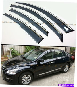 �C�O�� �G�A���p�[�c 2013-15���Y�A���e�B�}�Z�_���̂��߂̃N���b�v�I���^�C�v�̃X���[�N�E�B���h�E�o�C�U�[w/�N�����g���� CLIP-ON TYPE SMOKE WINDOW VISOR W/ CHROME TRIM FOR 2013-15 NISSAN ALTIMA SEDAN