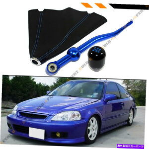 CO GAp[c 88-00z_VrbNfAu[V[gVt^[ +^CvRVtgmu +U[u[c FOR 88-00 HONDA CIVIC DUAL BLUE SHORT SHIFTER+TYPE-R SHIFT KNOB + LEATHER BOOT