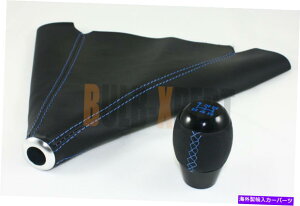 CO GAp[c M10 x 1.5 blk 5Xs[hVt^[muu[Xeb` +z_p̃U[Vtgu[c M10 X 1.5 BLK 5 SPEED SHIFTER KNOB BLUE STITCHING + LEATHER SHIFT BOOT FOR HONDA