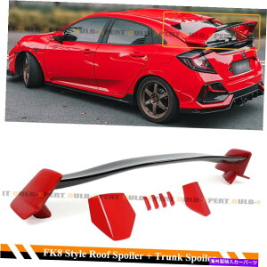CO GAp[c 2017-2021 CIVIC FK7 HATCHBACK GLOSSY RED FK8 TYPE RX^Cwing+[tX|C[ FOR 2017-2021 CIVIC FK7 HATCHBACK GLOSSY RED FK8 TYPE R STYLE WING+ ROOF SPOILER