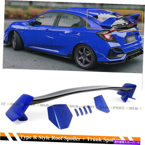 CO GAp[c 17-2021 CIVIC FK7nb`obN̂FK8^CvRX^CEBO+[tX|C[ FOR 17-2021 CIVIC FK7 HATCHBACK GLOSSY BLUE FK8 TYPE R STYLE WING+ ROOF SPOILER