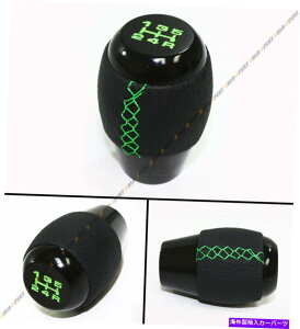 �C�O�� �G�A���p�[�c Mitsubishi Evo Lancer 7 8 9 X Blk Leather Manual Shift�m�u+�΂̃X�e�b�`�p FOR MITSUBISHI EVO LANCER 7 8 9 X BLK LEATHER MANUAL SHIFT KNOB+ GREEN STITCH�y���s�A���i�z