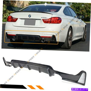 CO GAp[c 14-20 BMW F32 F36J[{t@Co[MX|[cAop[fBt[U[fAGL][Xg`bv For 14-20 BMW F32 F36 Carbon Fiber M Sport Rear Bumper Diffuser Dual Exhaust Tip