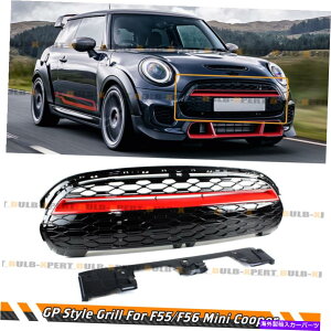 CO GAp[c 2014-2021~jN[p[F55 F56 F57 GPX^COXubNbhgtgO FOR 2014-2021 MINI COOPER F55 F56 F57 GP STYLE GLOSS BLACK RED TRIM FRONT GRILLE