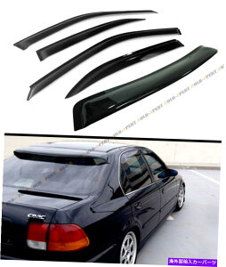 CO GAp[c 1996-00z_VrbN4DRZ_X[NA[tEBhE +TChhAoCU[R{ FOR 1996-00 HONDA CIVIC 4DR SEDAN SMOKE REAR ROOF WINDOW + SIDE DOOR VISOR COMBO