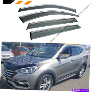 CO GAp[c 2013-2019̃q_CT^tFXLNbṽNgEBhEoCU[CK[h FOR 2013-2019 HYUNDAI SANTA FE XL CLIP ON CHROME TRIM WINDOW VISOR RAIN GUARD