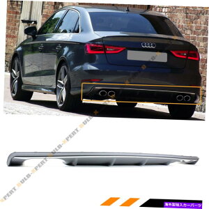 CO GAp[c 13-16̃AEfBA3XCZ_8VNAbhGL][XgS3V[NtBAop[fBt[U[ FOR 13-16 AUDI A3 SLINE SEDAN 8V QUAD EXHAUST S3 SHARK FIN REAR BUMPER DIFFUSER