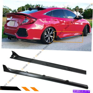 CO GAp[c 16-2021z_VrbN4DRZ_LX EX SI BLK TYPE-RX^CTChXJ[gGNXeV FOR 16-2021 HONDA CIVIC 4DR SEDAN LX EX Si BLK TYPE-R STYLE SIDE SKIRT EXTENSION