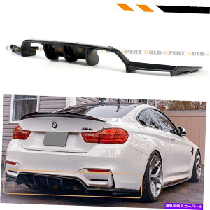 CO GAp[c 2015-19 BMW F80 M3 F82 F83 M4 GLOSS BLACK 3PC VX^CAop[fBt[U[ FOR 2015-19 BMW F80 M3 F82 F83 M4 GLOSS BLACK 3PC V STYLE REAR BUMPER DIFFUSER