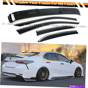CO GAp[c 2018-2023Camry Chrome Trim Window Virors w/ Clip + Lear Window RoofX|C[ FOR 2018-2023 CAMRY CHROME TRIM WINDOW VIRORS W/ CLIP + REAR WINDOW ROOF SPOILER