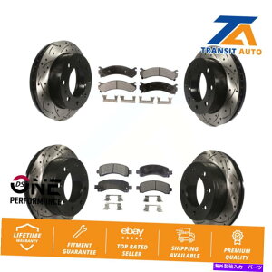 brake disc rotor �V�{���[�G�N�X�v���X�p�̃t�����g���A�h�����X���b�g�u���[�L���[�^�[�Z�~���^���p�b�h�L�b�g Front Rear Drilled Slot Brake Rotors Semi-Metallic Pad Kit For Chevrolet Express